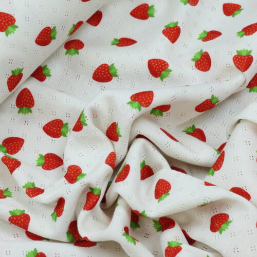 Swafing: Ajour-Baumwolljersey "Alva" Erdbeeren