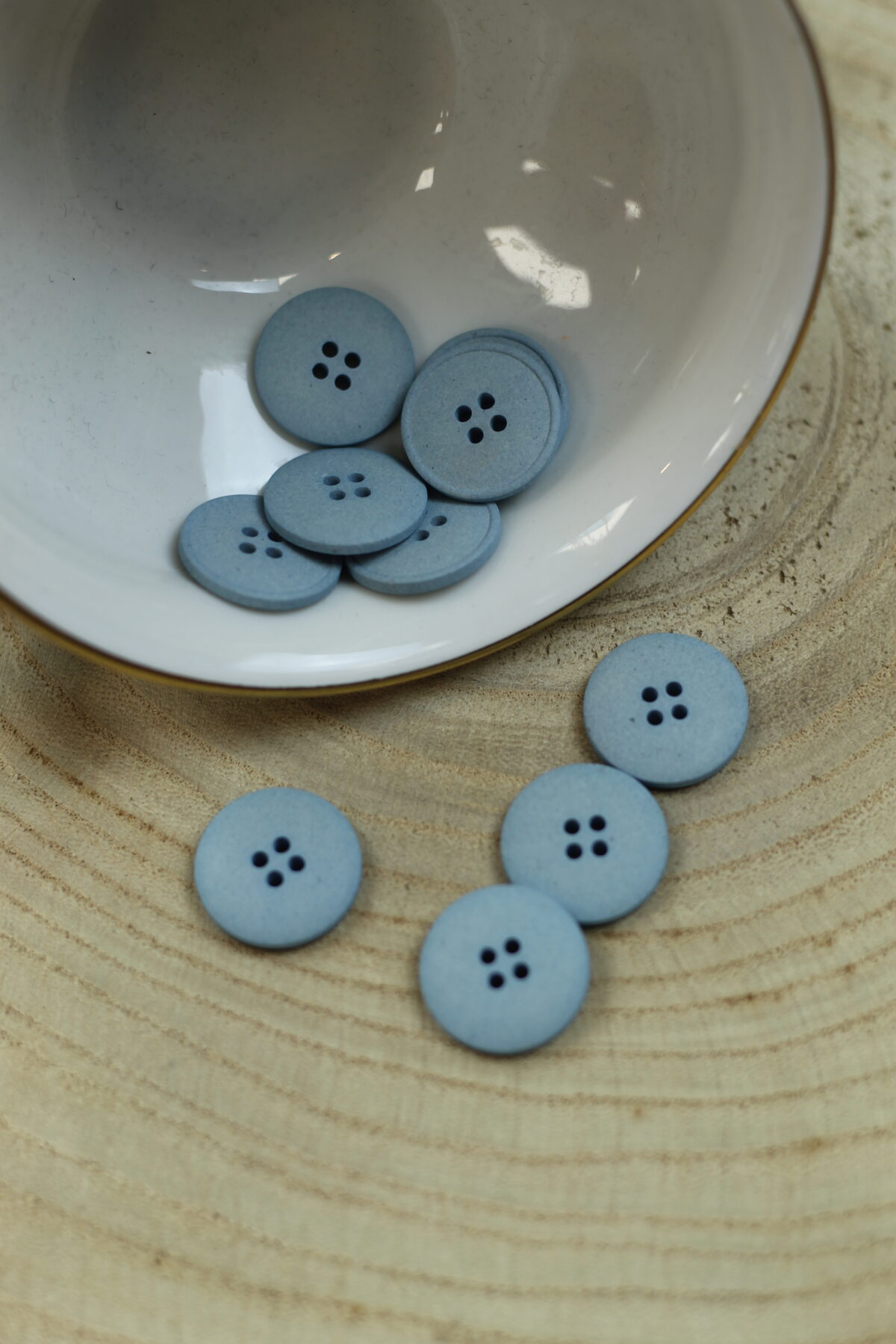 Echter Hanfknopf "Blue Sky" 18 mm