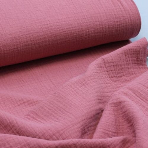 Double Gauze Musselin: Uni Mauve Bio-zertifiziert