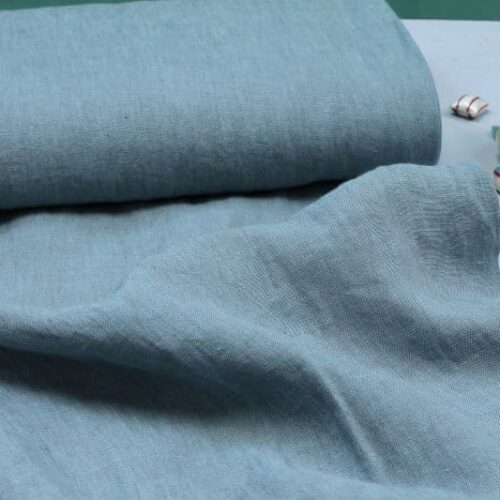 Leichter Leinenstoff: Dusty Green meliert ***Reststück 1m***