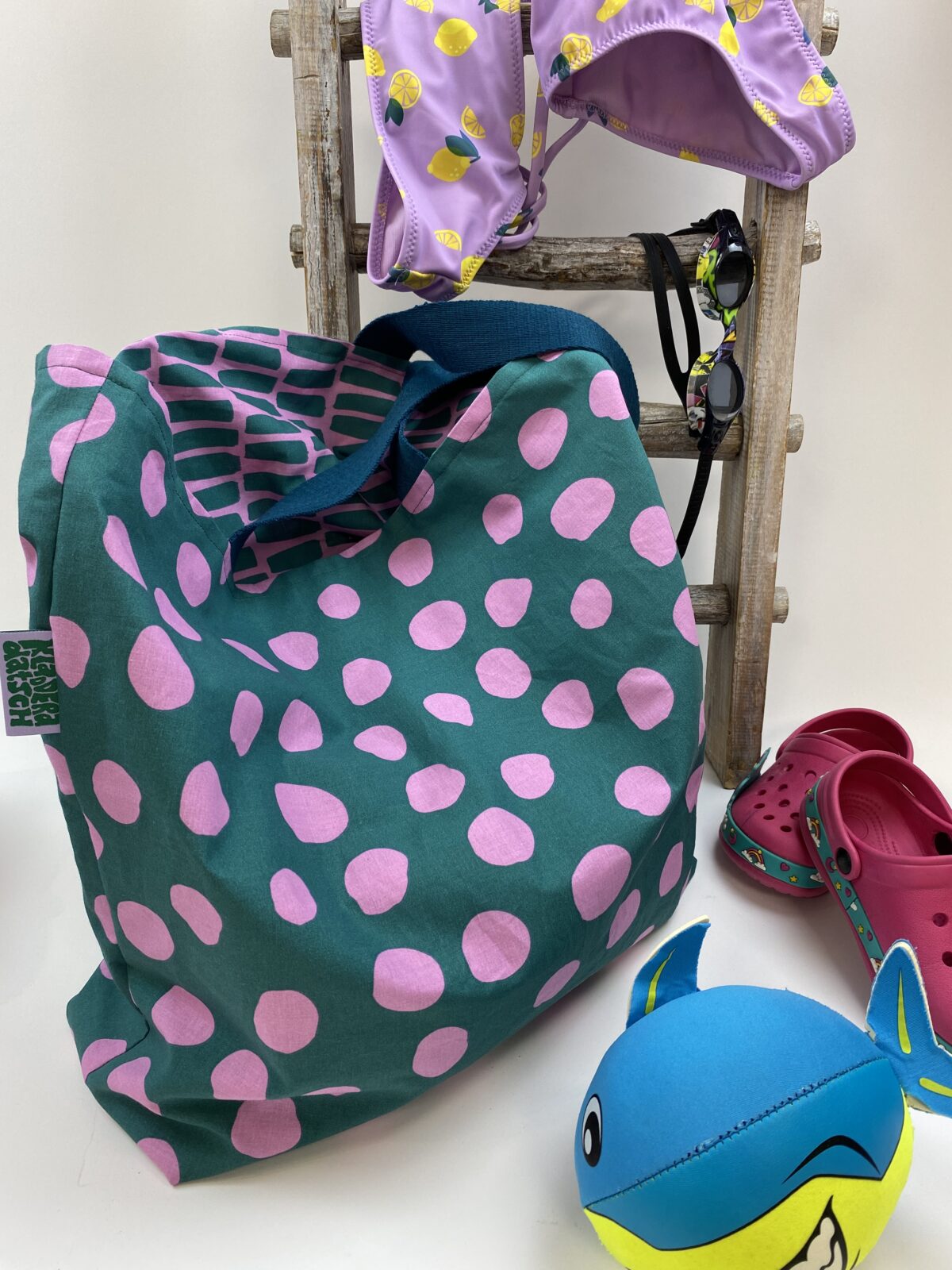 Nähset: Shopping Bag "Summer Vibes Strokes & Dotties Rosé/Terra" – Bild 2