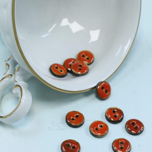 Emaillierter Kokosknopf: 10mm Orange