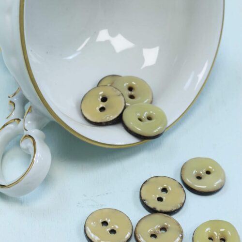 Emaillierter Kokosknopf: 16mm Beige