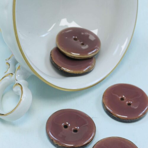 Emaillierter Kokosknopf: 30mm Aubergine