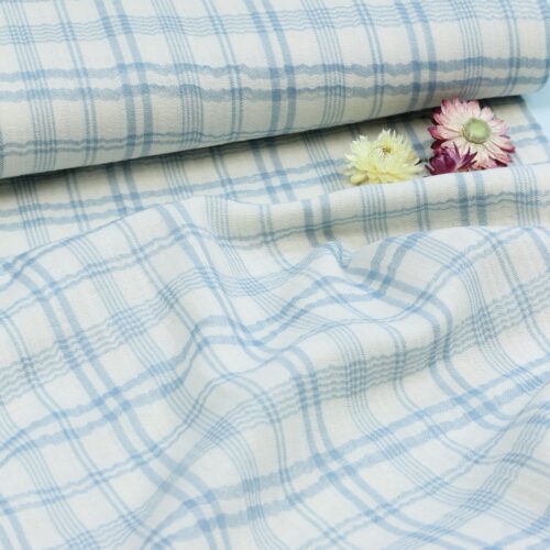 Katia: Musselin "Tartan Blue" ***Reststück 1m***