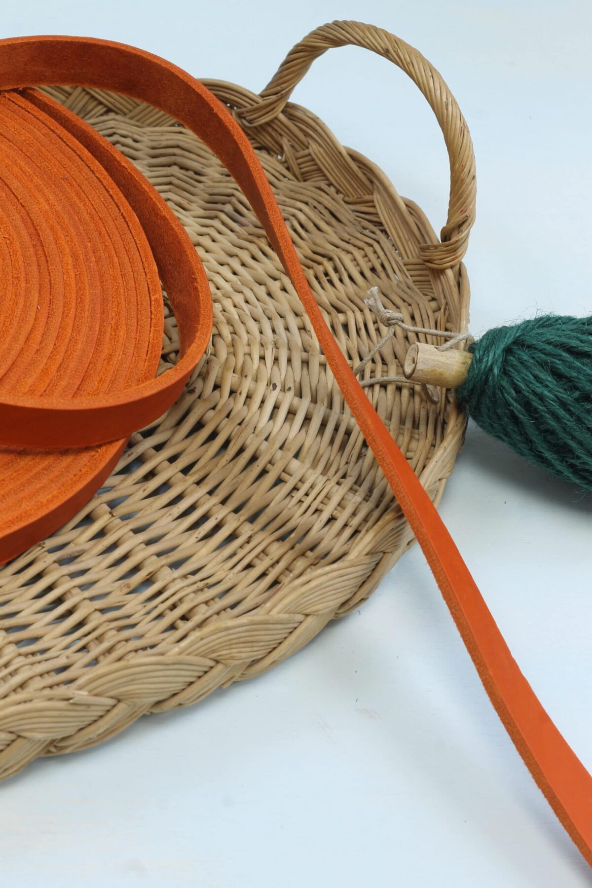 Lederriemen: Gurtband Orange