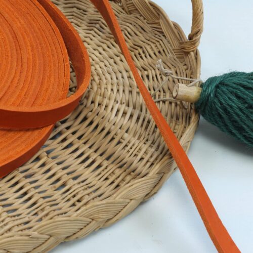 Lederriemen: Gurtband Orange