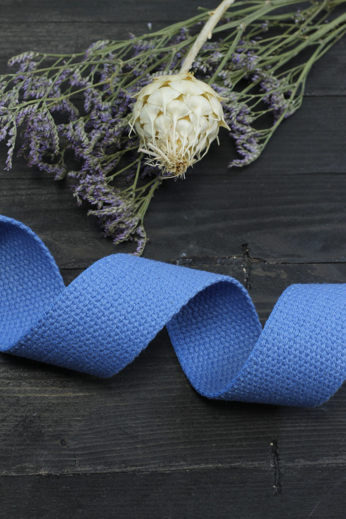 Baumwollgurtband 4cm breit: Jeansblau