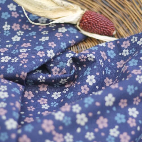 Sevenberry: Baumwolle Japanisch Blümchen Navy
