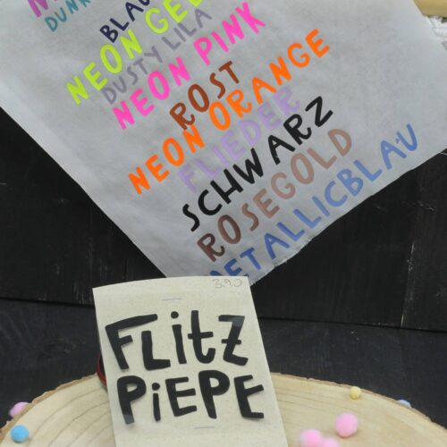 Plott "Flitzpiepe" in 11 verschiedenen Farben