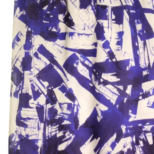 Atelier Jupe: "Viskose with white and blue graphic Print"