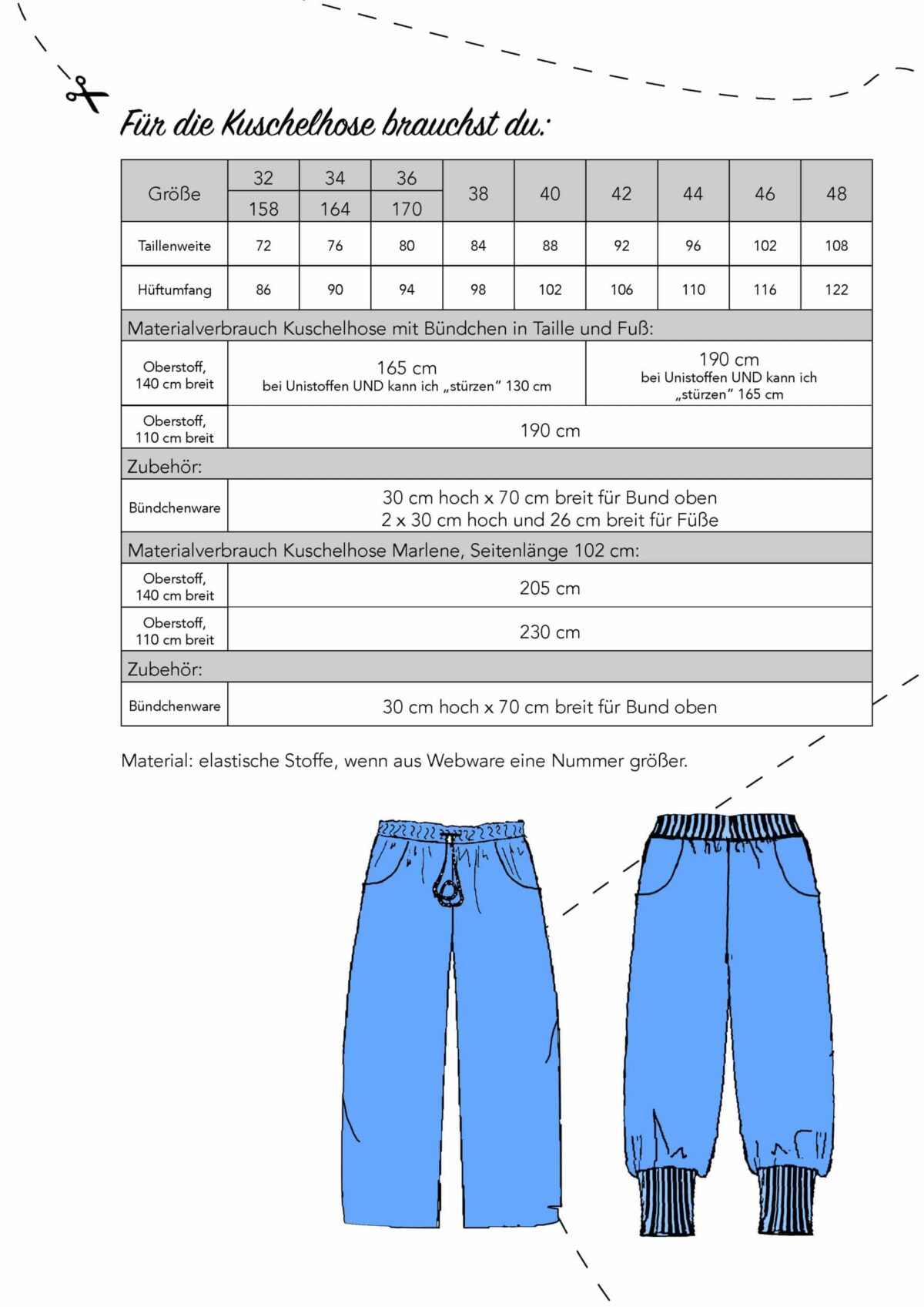 Schnittmuster: Kuschelhose Pumphose Damen – Bild 5