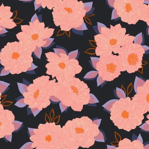 Ruby Star Society: "Favorite Flowers" Wideback "Palmy" Light Black