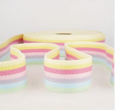 Gurtband 4cm breit: Multicolor Pastell hell