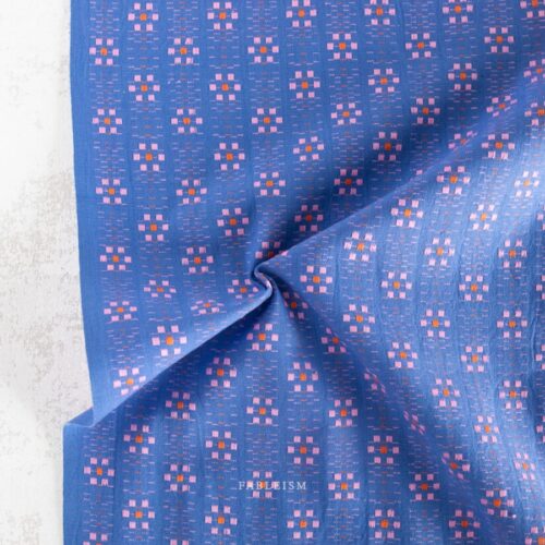 Fableism: "Swedish Holiday" Floral Cobalt - Jacquard Baumwolle ***Reststück 0,30m***