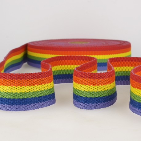 Gurtband 4cm breit: Multicolor Rainbow