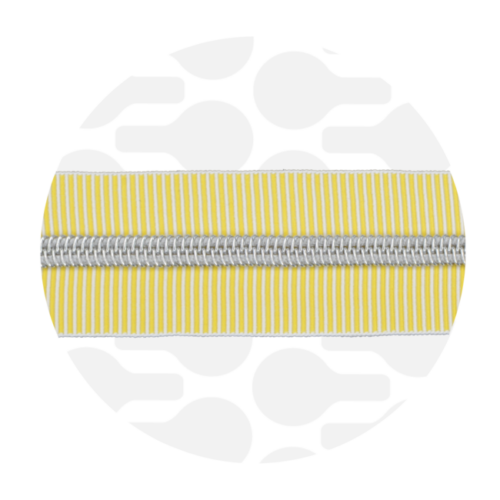 Zipper Zoo: Endlos Reißverschluss metallisiert Striped Sunny 1m, Raupe Nickel