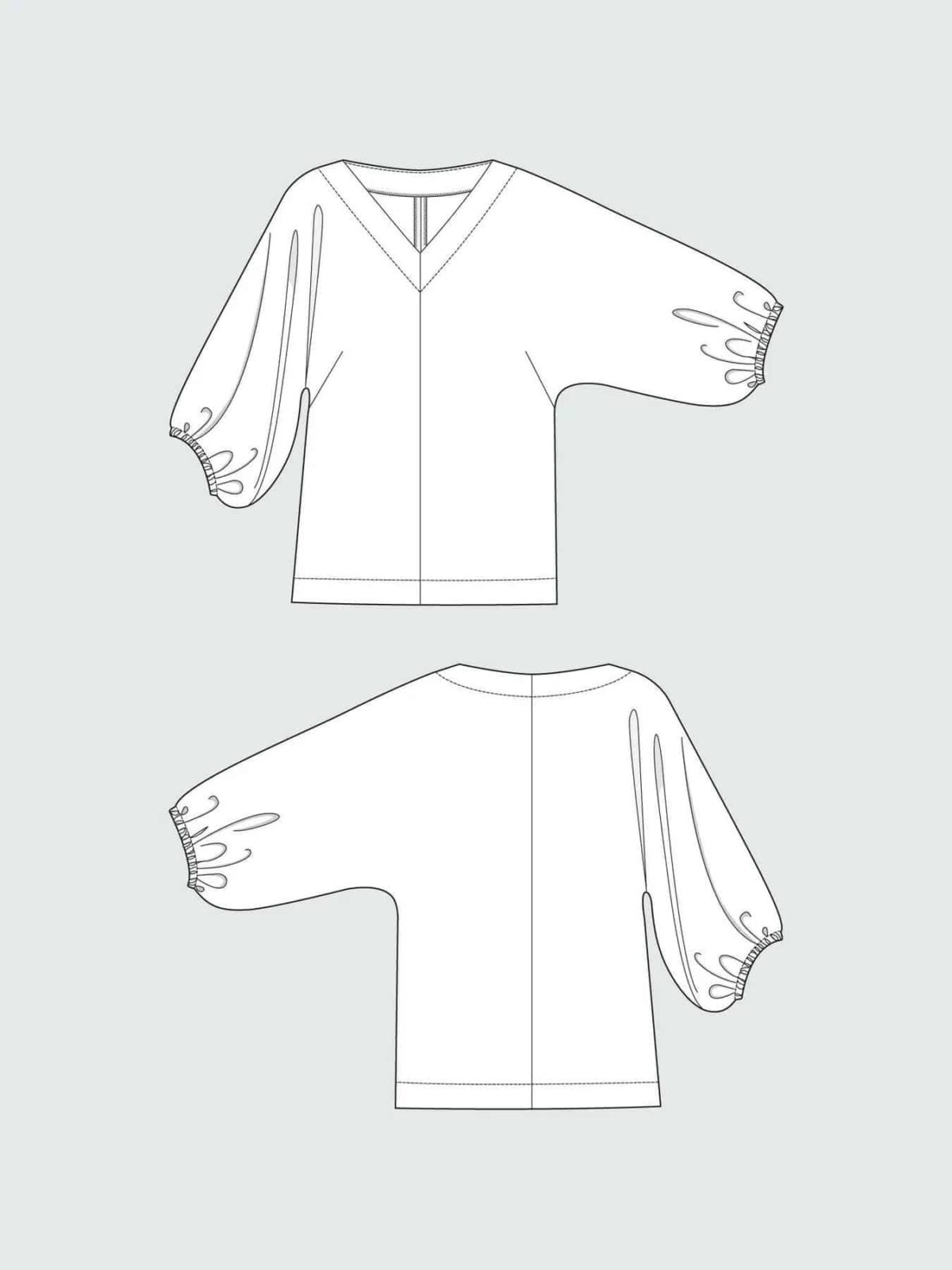 Schnittmuster: The Assembly Line "V-Neck Cuff Top" XL-3XL – Bild 4