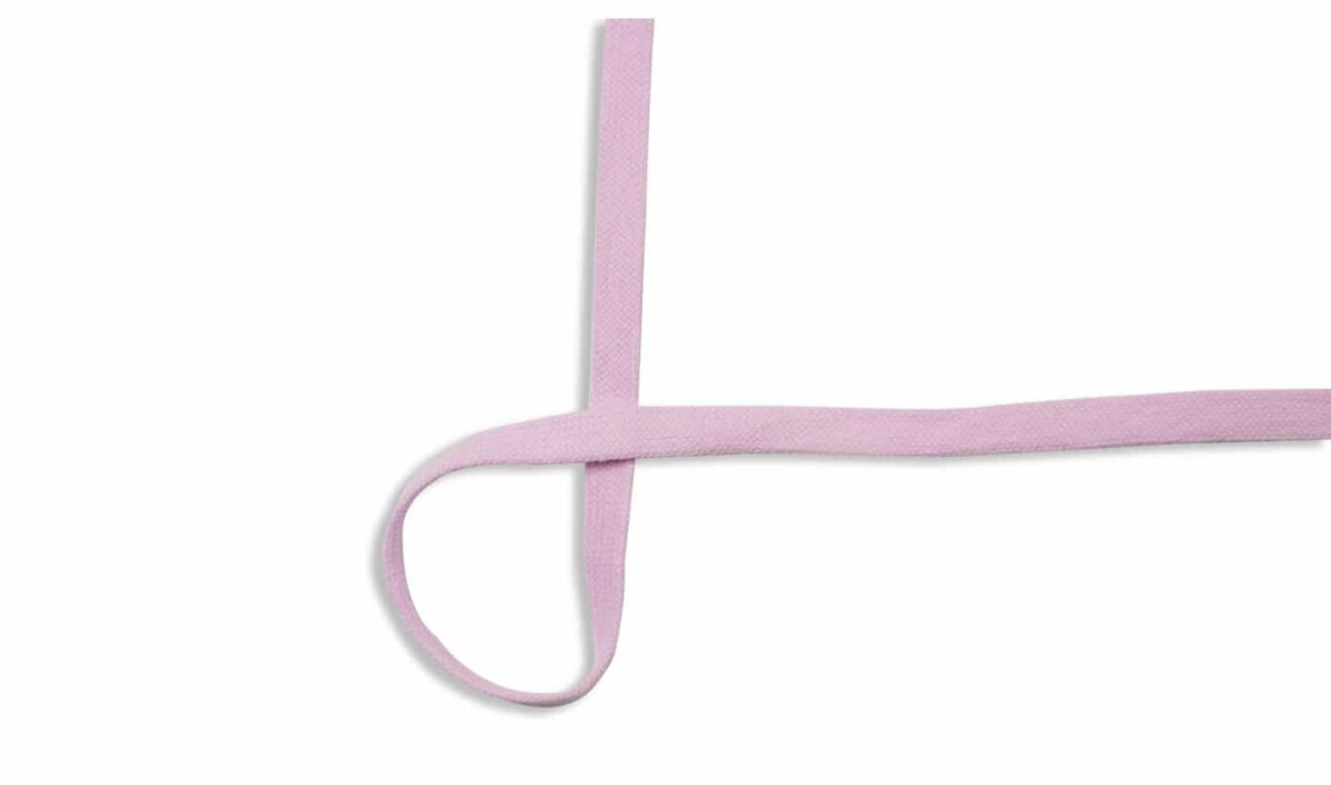 Flachkordel: Baumwolle 1,5cm Hellrosa
