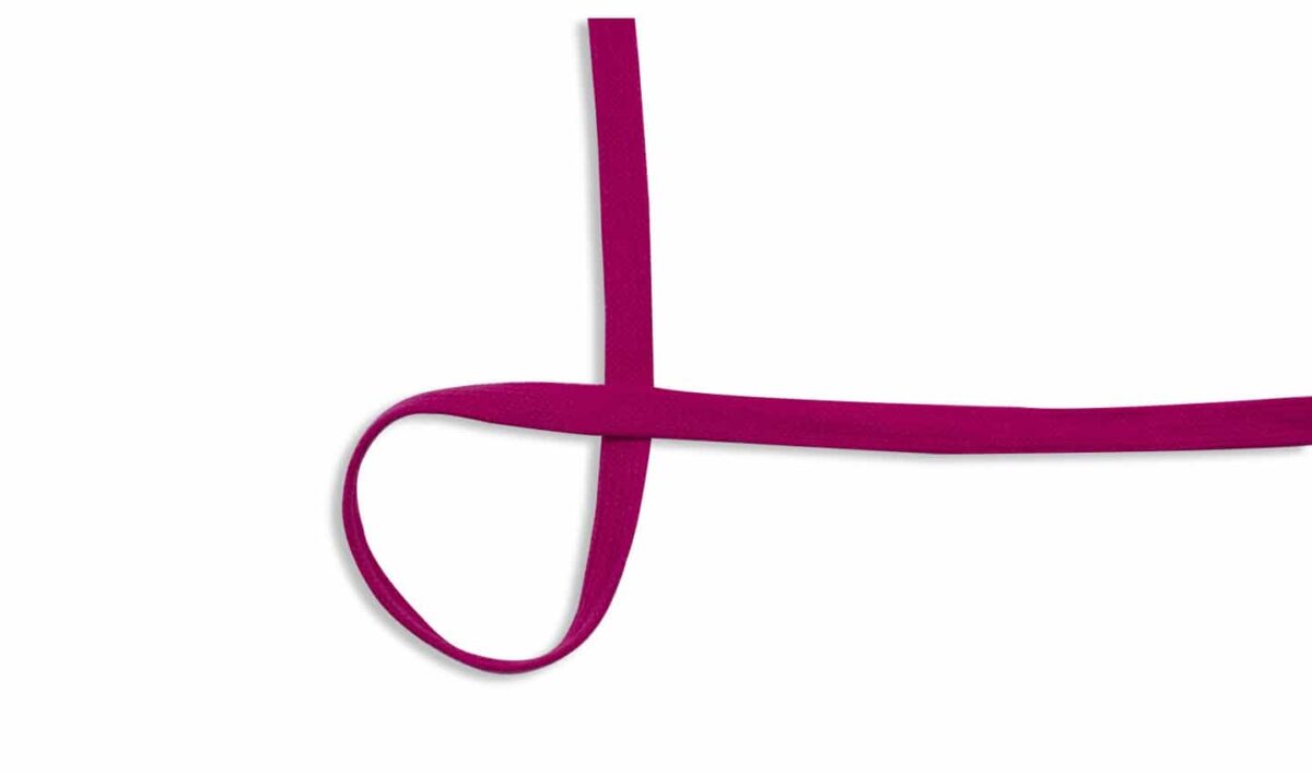 Flachkordel: Baumwolle 1,5cm Fuchsia