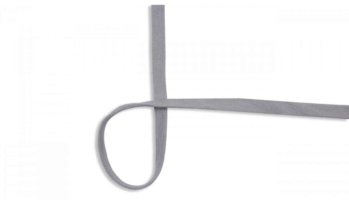Flachkordel: Baumwolle 1,5cm Silver