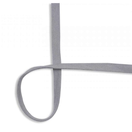 Flachkordel: Baumwolle 1,5cm Silver