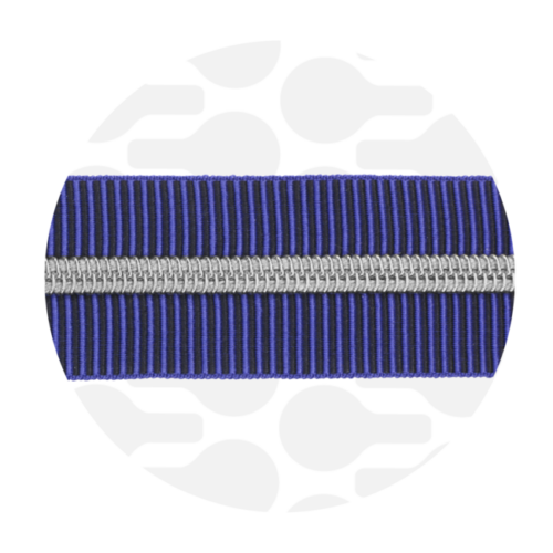 Zipper Zoo: Endlos Reißverschluss metallisiert Striped Blueberry 1m, Raupe Nickel