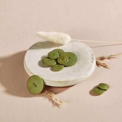 Atelier Brunette: Knopf: BOUTONS PALM - MATCHA LEAF 15mm