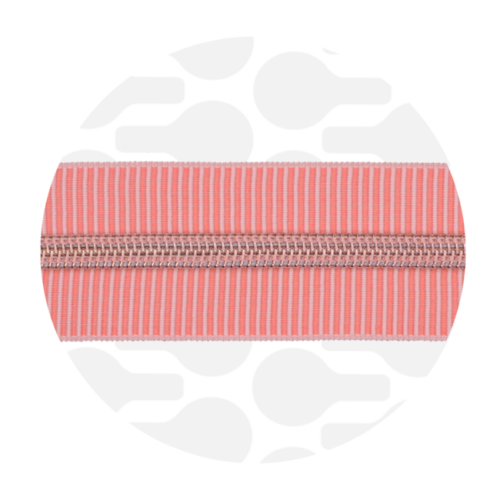 Zipper Zoo: Endlos Reißverschluss metallisiert Striped Candy 1m, Raupe Rosegold