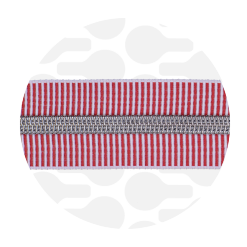 Zipper Zoo: Endlos Reißverschluss metallisiert Striped Cherry 1m, Raupe Nickel