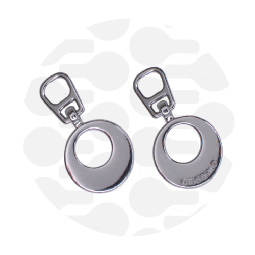 Zipper Zoo. Snap On Zipper Pull Circle NIckel