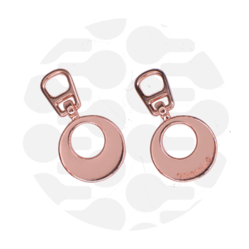 Zipper Zoo. Snap On Zipper Pull Circle Rosegold