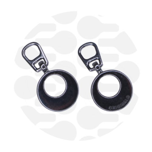 Zipper Zoo. Snap On Zipper Pull Circle Gunmetal