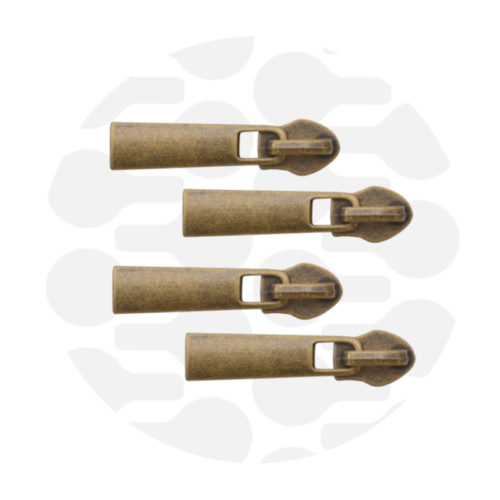 Zipper Zoo. Classic Zipper Slider 4 Stück Antique Brass 6mm