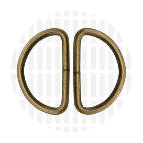 2Stück Zipper Zoo D-Ring: 38mm Antique Brass