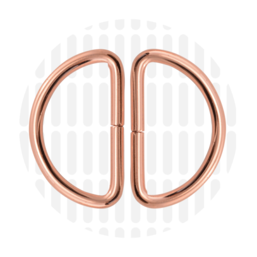 2Stück Zipper Zoo D-Ring: 38mm Rosegold