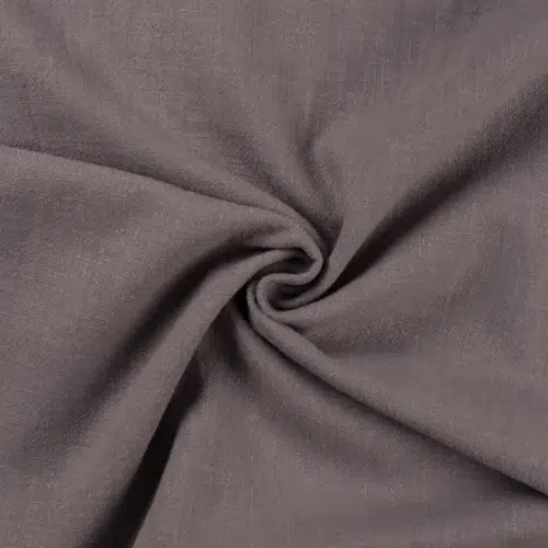 Stonewashed Leinenstoff als Meterware in Dunkelgrau - weich, vorgewaschen, naturbelassen Detailaufnahme von Dunkelgrau