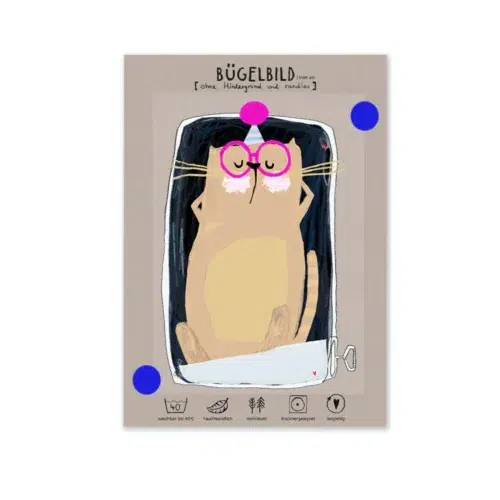 halfbird: bügelbild randlos "katze"