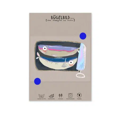 halfbird: bügelbild randlos "sardinendose"