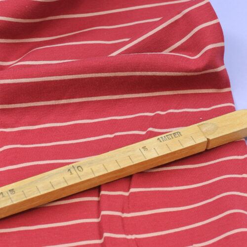 Jersey Swafing Ida mit unregelmäßigen Streifen rot