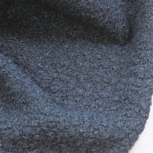 Bouclé Mantelstoff in navy – strukturierter Stoff mit weichem Griff