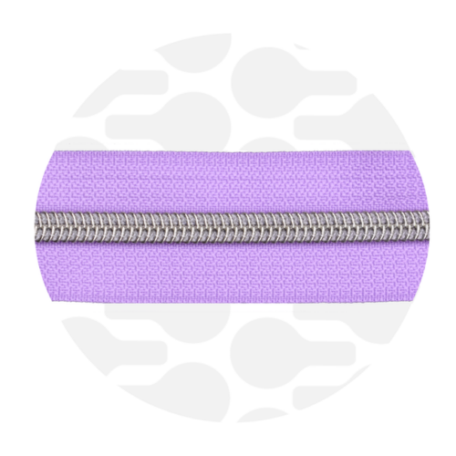 Zipper Zoo: Endlos Reißverschluss metallisiert Lilac 1m, Raupe Nickel