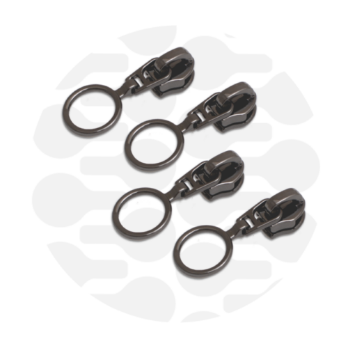 Zipper Zoo. Loop Zipper Slider 4 Stück Gun Metal 6mm