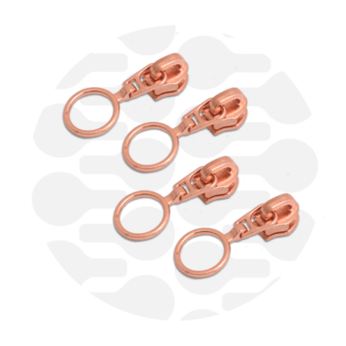 Zipper Zoo. Loop Zipper Slider 4 Stück Rose Gold 6mm
