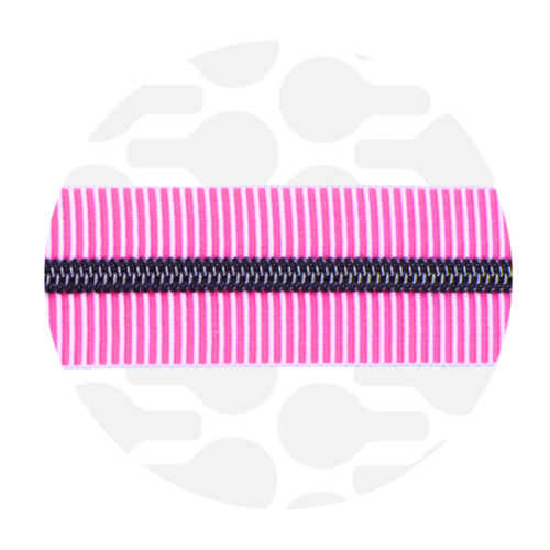 Zipper Zoo: Endlos Reißverschluss metallisiert Striped Magenta 1m, Raupe Gun Metal