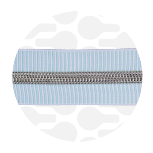 Zipper Zoo: Endlos Reißverschluss metallisiert Striped Minty 1m, Raupe Nickel