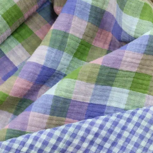 double gauze musselin: doublesided check "pistazie" (kopie)