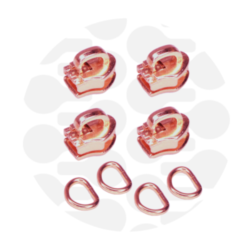 Zipper Zoo. Snap-On Zipper Slider 4 Stück Rose Gold