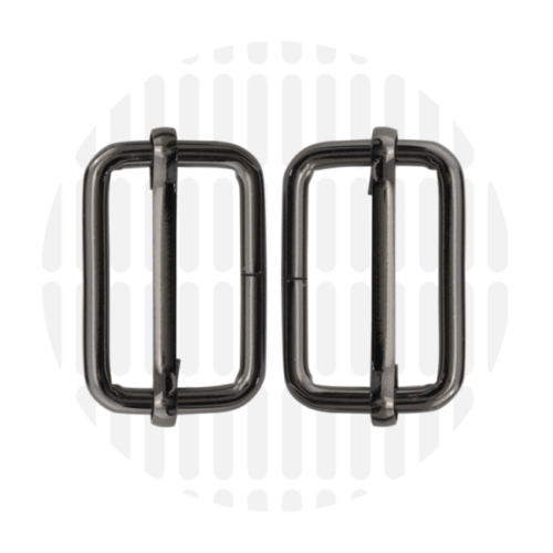 2Stück Zipper Zoo Leiterschnalle 38mm: Gun Metal