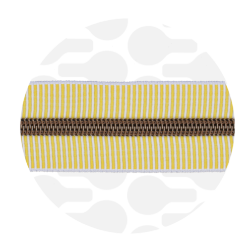 Zipper Zoo: Endlos Reißverschluss metallisiert Striped Sunny 1m, Raupe Antique Brass